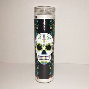 Day of the Dead Glass Jar Prayer Candle